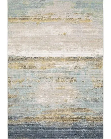 Cavett CAV09 Blue/Beige 5'3"x7'6" Area Rug