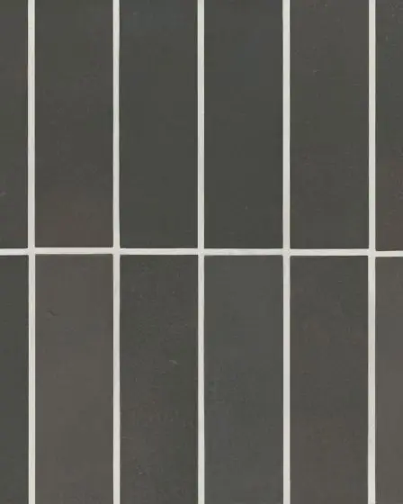 Celine Black Matte Glazed Porcelain 2"x6" Field Tile
