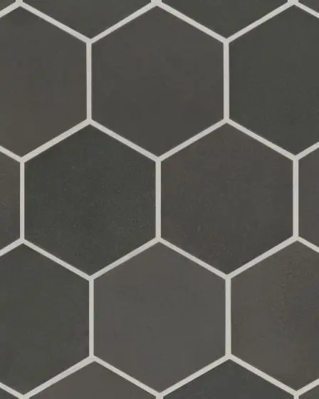 Celine Black Matte Glazed Porcelain 4.5"x4" Hexagon Field Tile