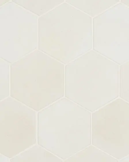 Celine Matte White Glazed Porcelain 4.5"x4" Hexagon Field Tile