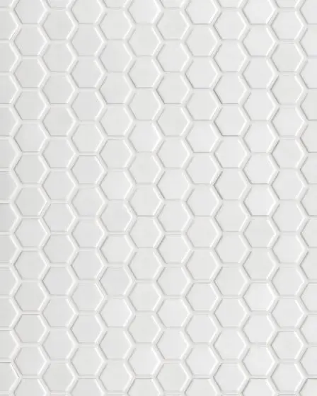 Circuit White 1x1 Hexagon Matte Tile