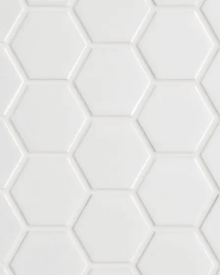 Circuit White 2x2 Hexagon Matte Tile