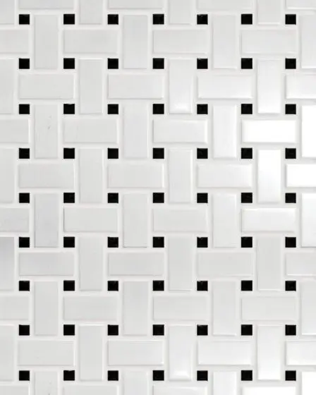 Circuit White w/black Basketweave Matte Tile