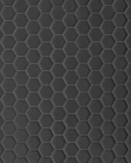 Le Cafe Black Matte Porcelain 1"x1" Hexagon Mosaic Tile