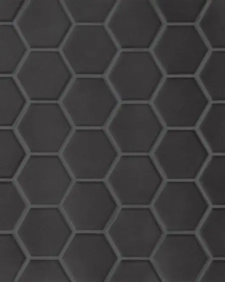 Le Cafe Black Matte Porcelain 2"x2" Hexagon Mosaic Tile