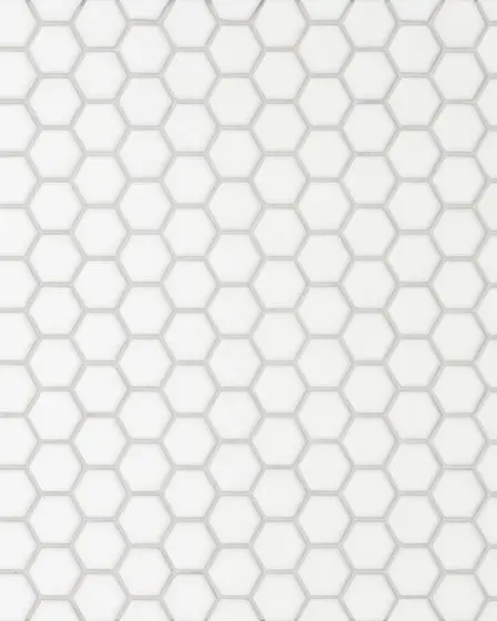 Le Cafe White Matte Porcelain 1"x1" Hexagon Mosaic Tile