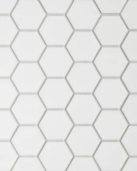Le Cafe White Matte Porcelain 2"x2" Hexagon Mosaic Tile