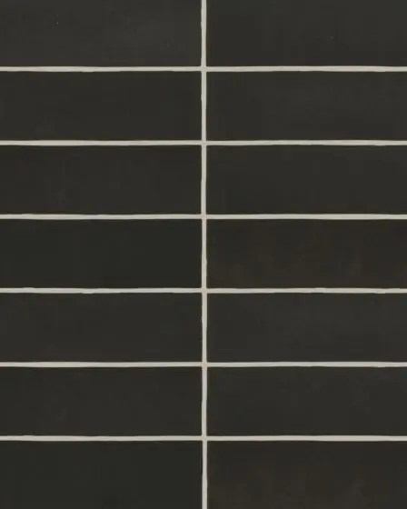 Makoto Kuroi Black Matte Glazed Ceramic 2.5"x10" Tile