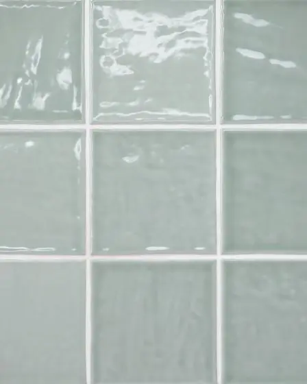 Marin Aloe Green Glossy Glazed Ceramic 4"x4" Wall Tile