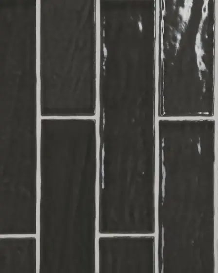 Marin Black Sea Glossy Glazed Ceramic 2.5"x10" Wall Tile
