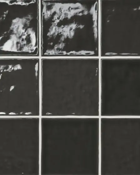 Marin Black Sea Glossy Glazed Ceramic 4"x4" Wall Tile