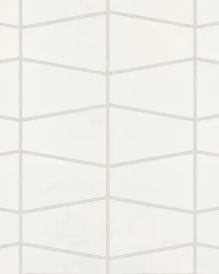 Marin Pearl White Matte Porcelain Trapezoid Mosaic Tile
