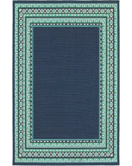 Meridian 9650b Navy/Green Area Rug