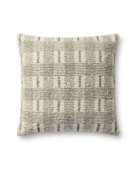 PLL0185 Ivory/Green 18" Pillow
