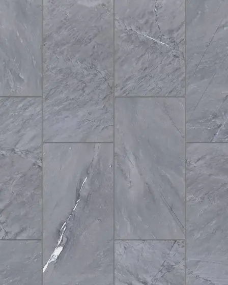 Prati Breccia Grey Polished Glazed Porcelain 12"x24" Field TIle