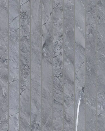 Prati Breccia Grey Honed Glazed Porcelain 1"x12" Mosaic Tile