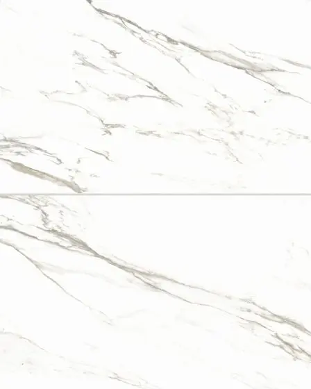 Prati Calacatta Borghini Warm Polished Glazed Porcelain 24"x48" Field TIle