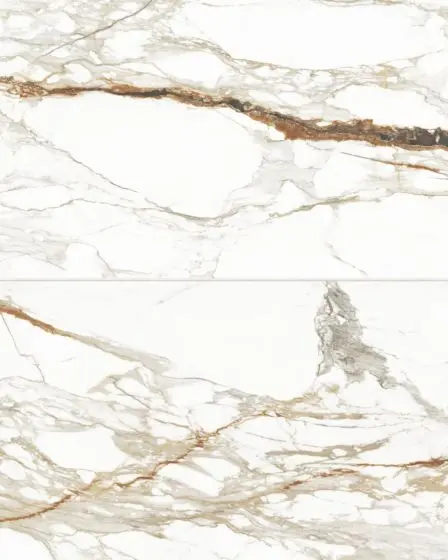 Prati Calacatta Macchia Vecchia Polished Glazed Porcelain 24"x48" Field TIle