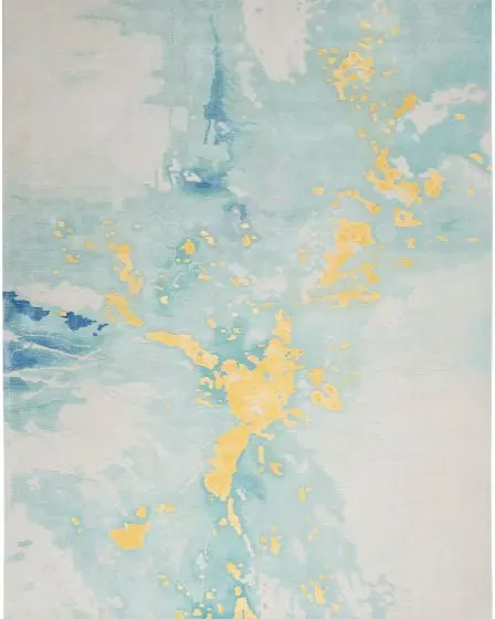 Prismatic PRS26 Seafoam Gold Area Rug
