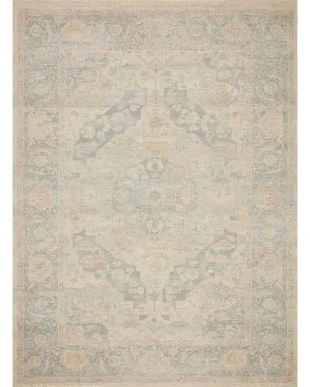 Priya PRY-08 Bone/Bluestone Area Rug
