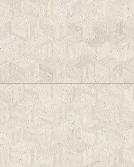 Sensi Roma Ivory Satin Glazed Porcelain 24"x48" Cube Deco Tile