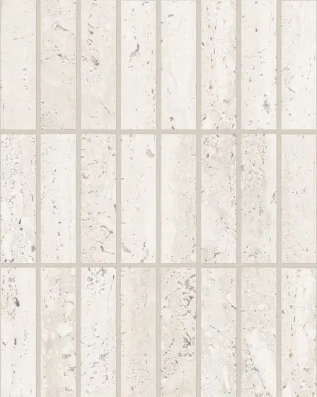 Sensi Roma White Satin Glazed Porcelain 1"x4" Straight Set Mosaic Tile