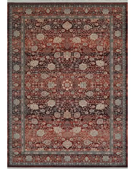 Kashimar Floral Vase Rust Area Rug