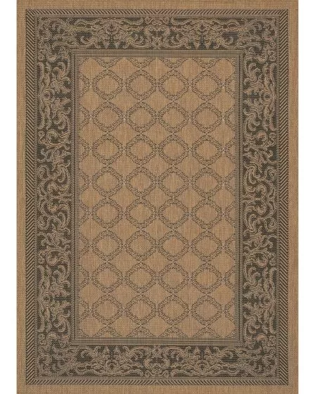Recife Garden Lattice Cocoa/Black Area Rug