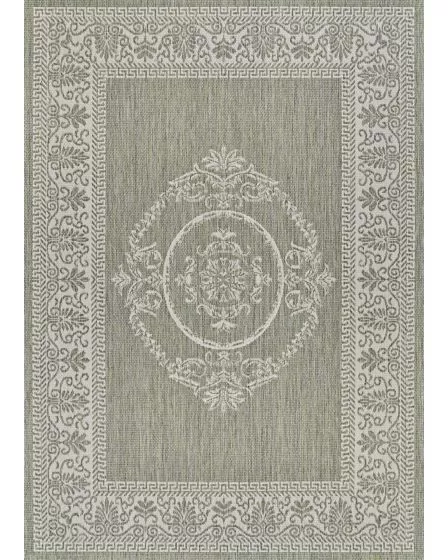 Recife Antique Medallion Sage Leaf/Ivory Rug