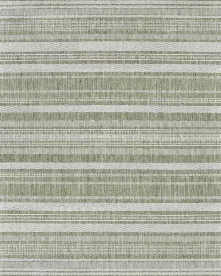 Recife Gazebo Stripe Sage Leaf/Ivory Area Rug