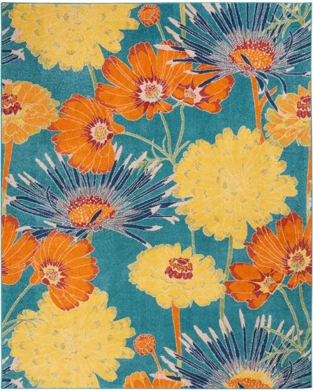 Allur ALR06 Turquoise Multicolor Area Rug