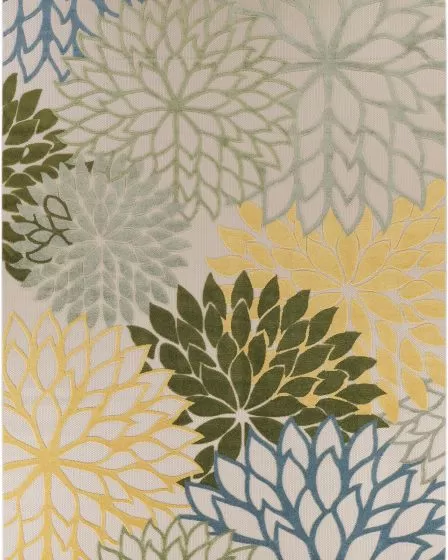 Aloha ALH05 Green Multicolor 10'x14' Area Rug