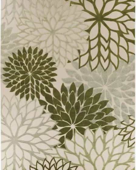 Aloha ALH05 Ivory Green 10'x14' Area Rug
