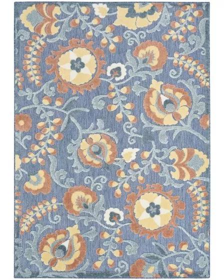 Aloha ALH17 Blue Rose 2'8"x4' Area Rug