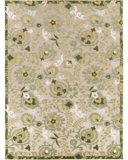 Aloha ALH17 Ivory Green 10'x14' Area Rug