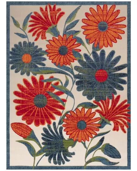 Aloha ALH33 Ivory Multicolor 10'x14' Area Rug