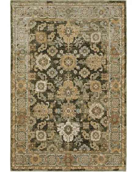 Andorra 2417b Green/Gold Area Rug
