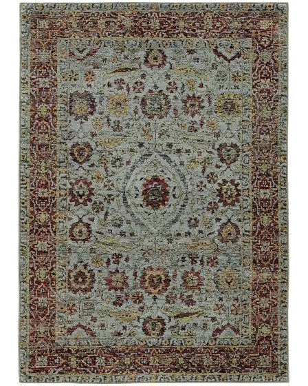 Andorra 7155a Blue/Red Area Rug