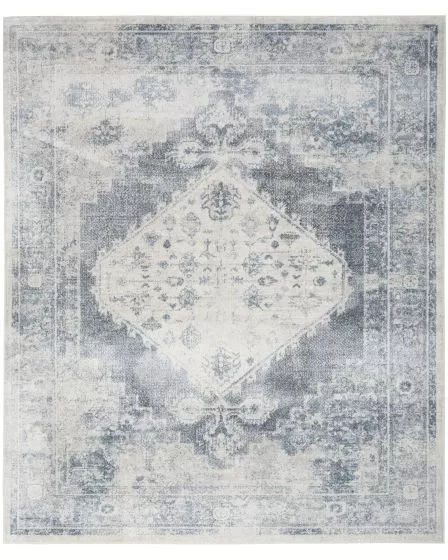 Astra Machine Washable ASW11 Blue Ivory Rug