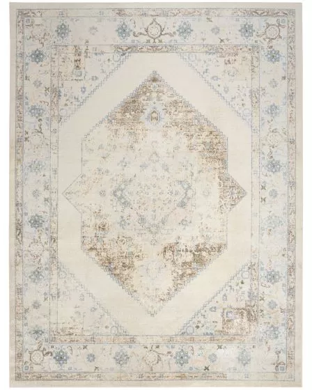 Astra Machine Washable ASW13 Ivory Blue Rug