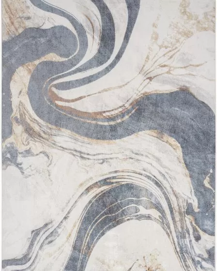 Astra Machine Washable ASW15 Ivory Blue Rug