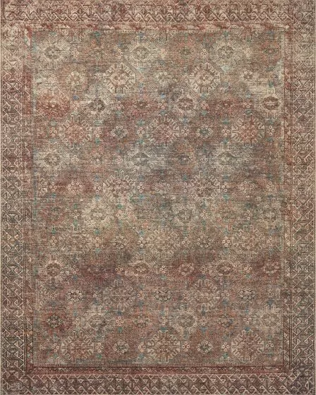 Billie BIL-04 Aqua/Rust Area Rug