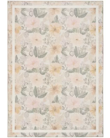 Botanical Washables BOT01 Beige Multicolor 4'x6' Area Rug