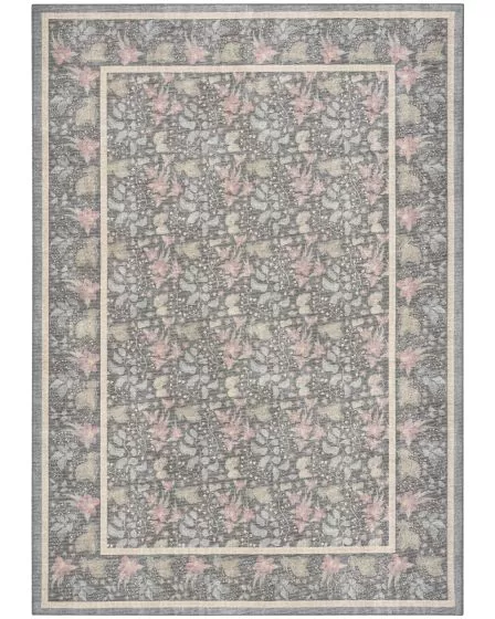 Botanical Washables BOT03 Charcoal Multicolor 4'x6' Area Rug