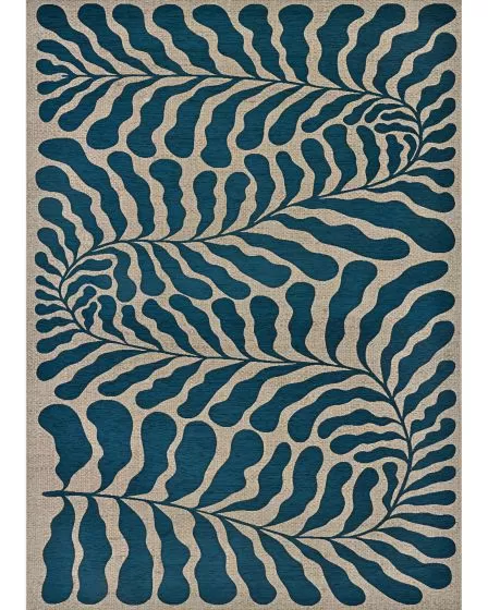 Castille Fiore Petrol 5'3"x7'6" Area Rug