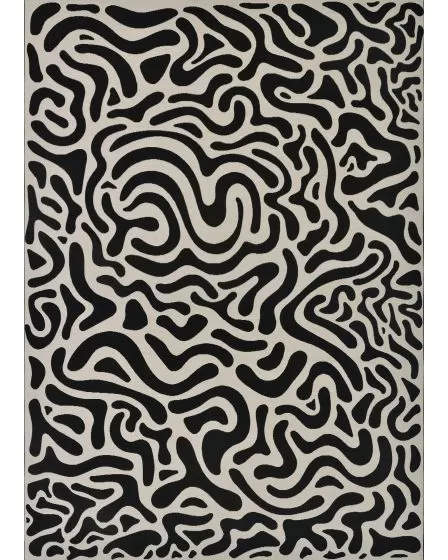 Castille Graffiti Black/White 5'3"x7'6" Area Rug