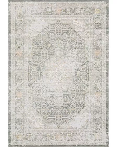 Cavett CAV02 Grey/Orange Area Rug