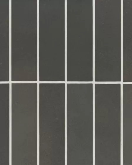Celine Black Matte Glazed Porcelain 2"x6" Field Tile