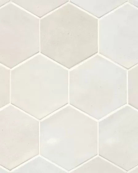 Celine Glossy White Glazed Porcelain 4.5"x4" Hexagon Field Tile