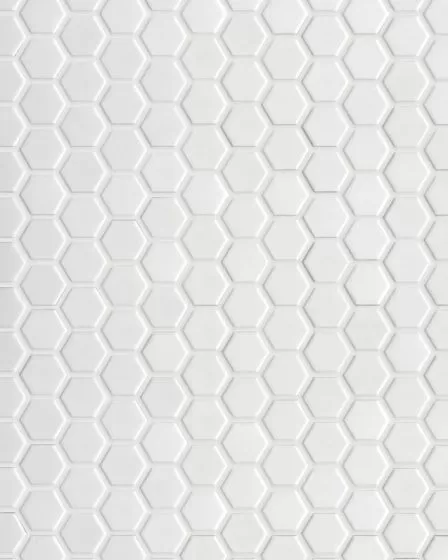 Circuit White 1x1 Hexagon Matte Tile
